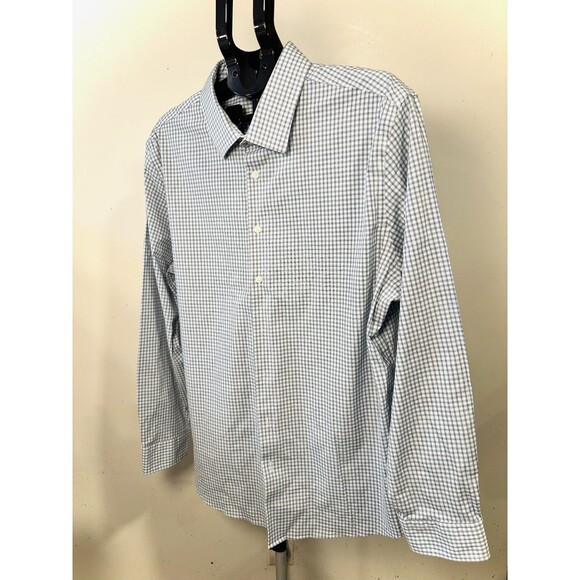 Goodfellow Co Mens Standard Fit Check Shirt Gray White Gingham Long Sleeve XXL - Picture 3 of 16